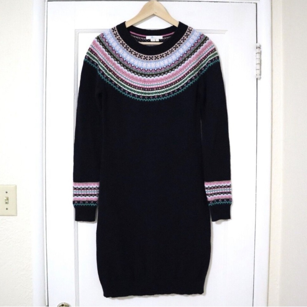 Boden Millie Fair Isle Wool Sweater Dress Size 4